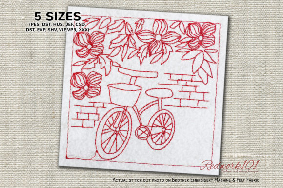 Bicycle Parked Near a Wall Embroidery Review