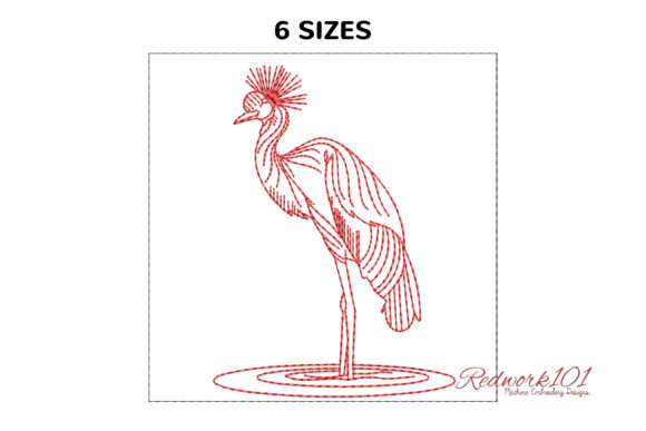 Common Crane Bird Redwork Review