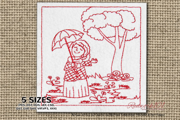 Girl Holding an Umbrella Lineart Review